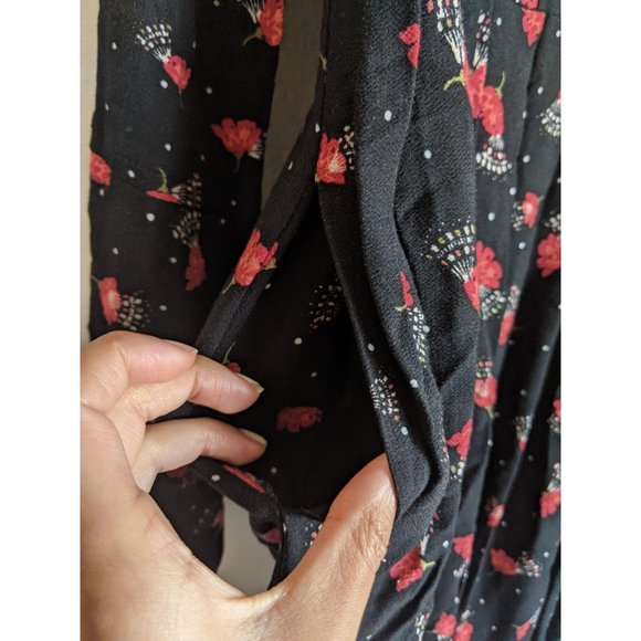 2 Free People Tegan Black Floral Mini Dress. - Picture 6 of 11